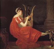 unknow artist Portrait of lady with play harp